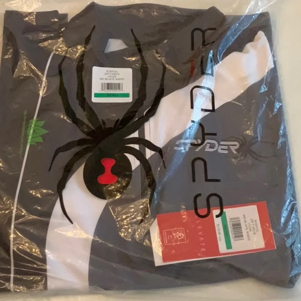 Spyder Rival Zip T-Neck - Black/White - Large - Picture 14 of 14
